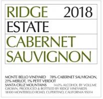 Ridge - Cabernet Sauvignon Santa Cruz Mountains Coast Range 2021 (750ml) (750ml)